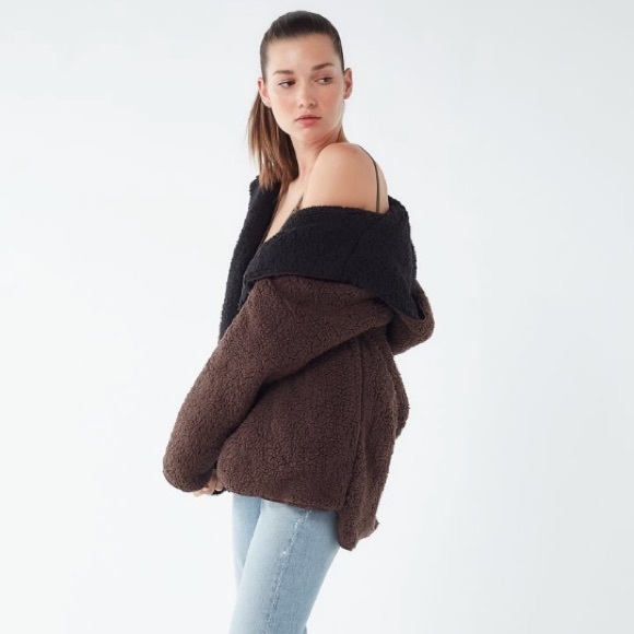 uo reversible teddy coat